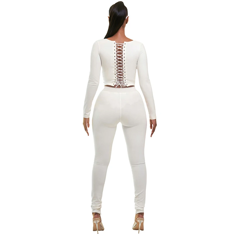 

MS430 Yoga Activewear Two Piece Set Long Sleeve Crop Top High Waist Midi Pants Sportwear Set Women Clothes, Blue