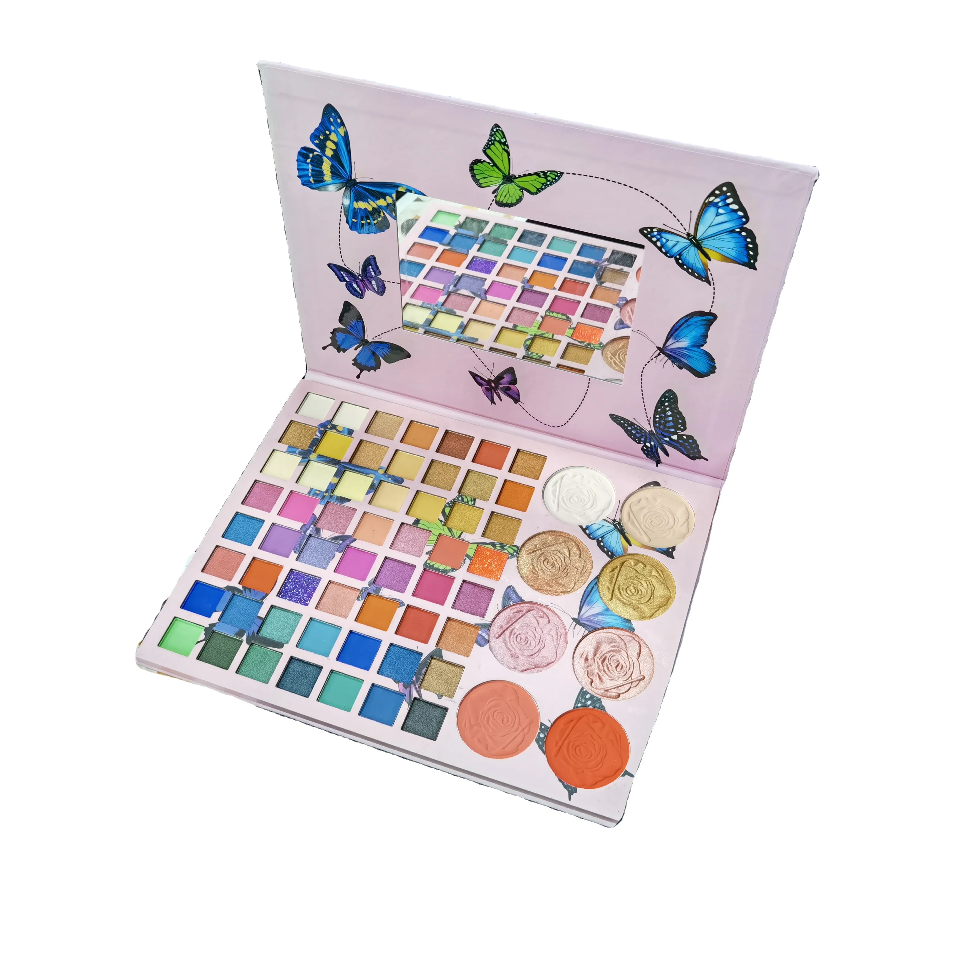 

Wholesale 64 Colors Big Size Makeup High Pigment Custom Own Brand Private Label Glitter Custom Eyeshadow Palettes