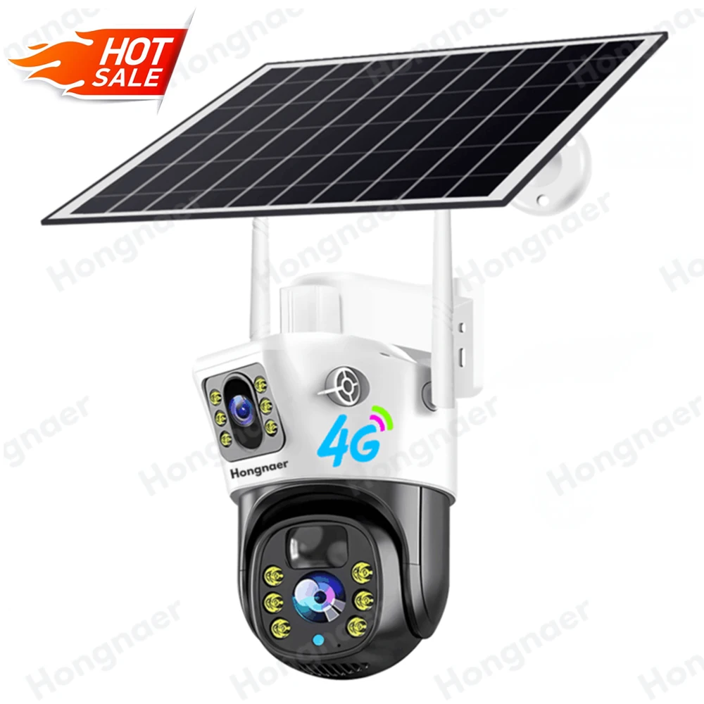 

Solar Powered Surveillance V380 2k 4mp Wifi 4G Outdoor Security Camera Double Lens Hd Wireless Ptz Video Surveillance Ip Camera