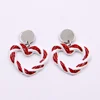 Fashion design glitter streak enamel and spray-painted heart drop pendant stud earrings for women