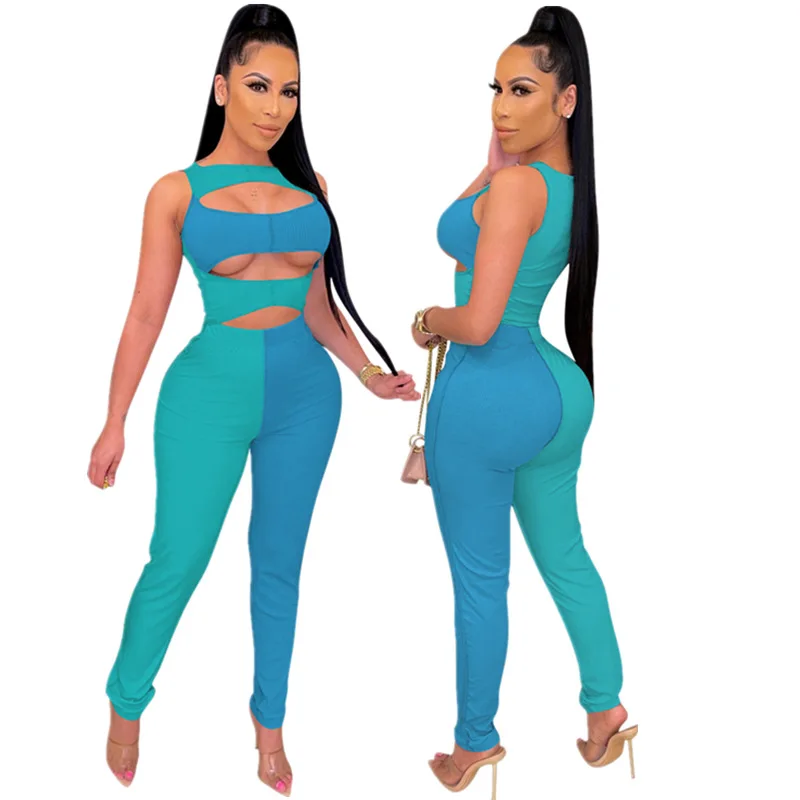 

New European And American Leisure Ladies Jumpsuit Elegant Womens One Piece Jumpsuit, Photo color