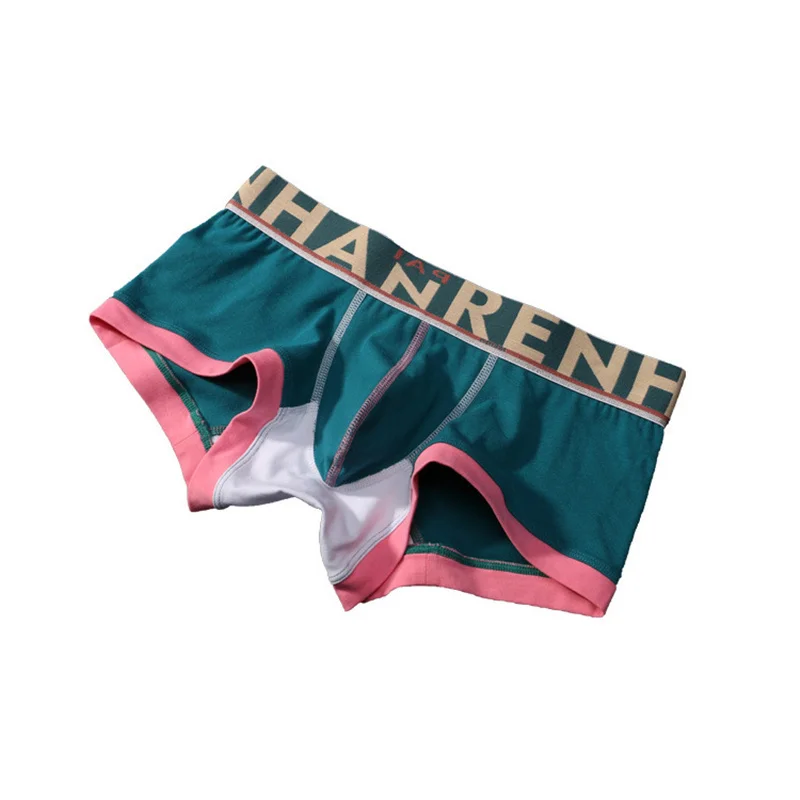 

Men Oversized Cotton Plaid Breathable Letter Printed Boxer Underpants 6 Colors Mixed