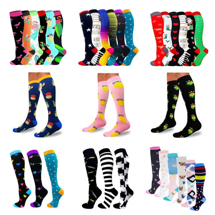 product-Aoda Clothes-Colorful knee high socks for men and women unisex sport compression socks-img
