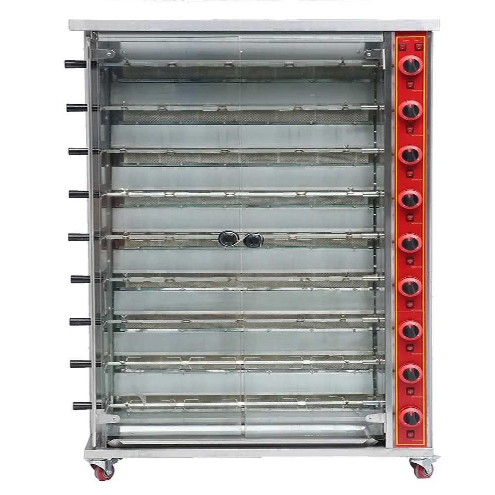 
9 rod Cooking Roast Chicken Chicken Maker Commercial Gas Chicken Rotisserie Oven For Sale 