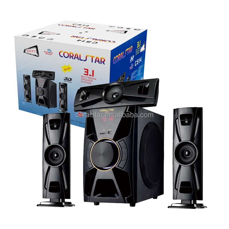 

Best selling 3.1 audio music song home theater system speaker, Black
