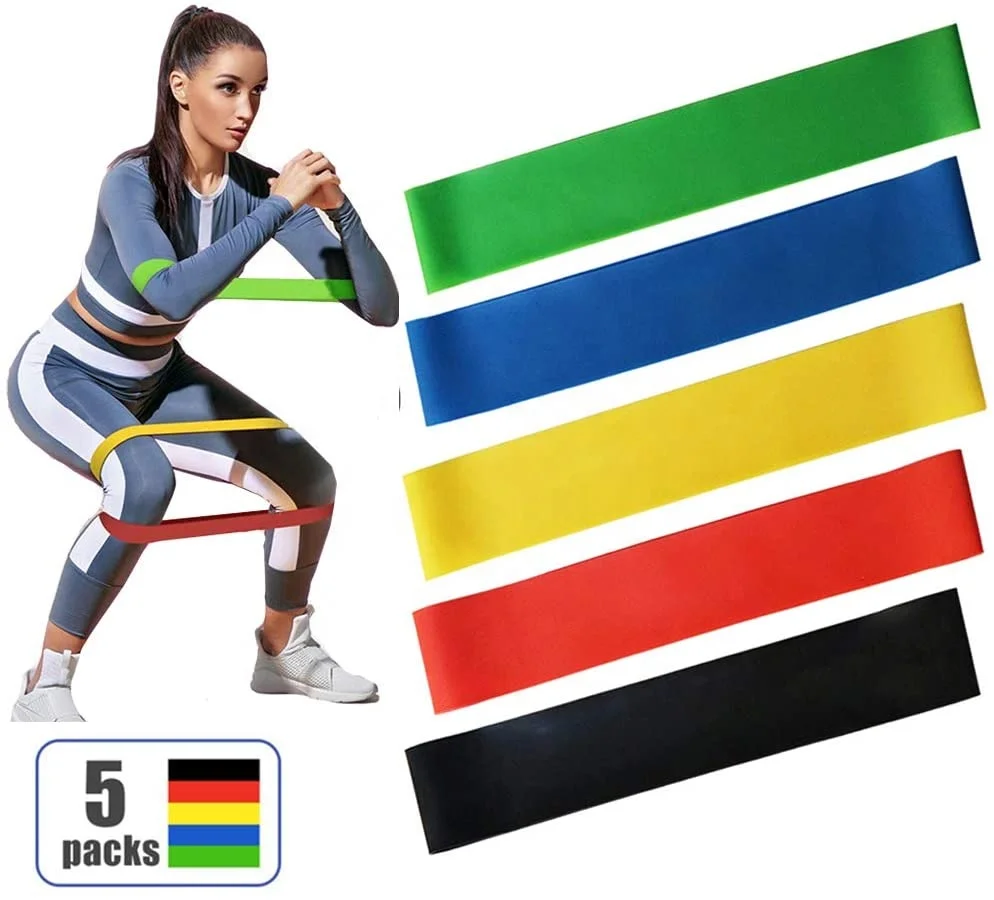

Resistance Loop Band Exercise Bands Home Fitness Gym Equipment Stretching Strength Training Physical Therapy Workout Bands, Green,blue,yellow,red,black
