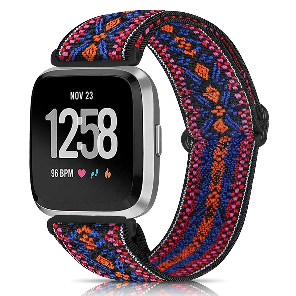 

Wholesaler Hot Sale New Designer Sport Strap colorful Style Nylon Watch Band For Fitbit Versa 1/2/Lite Luxury Straps Wristband, Optional