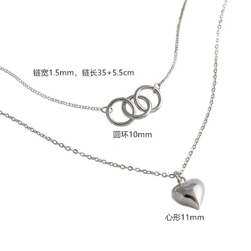 

Wholesale Little Heart Pendant Fashion Women Jewelry 18K gold plated and Sterling 925 Silver Necklace For Ladies