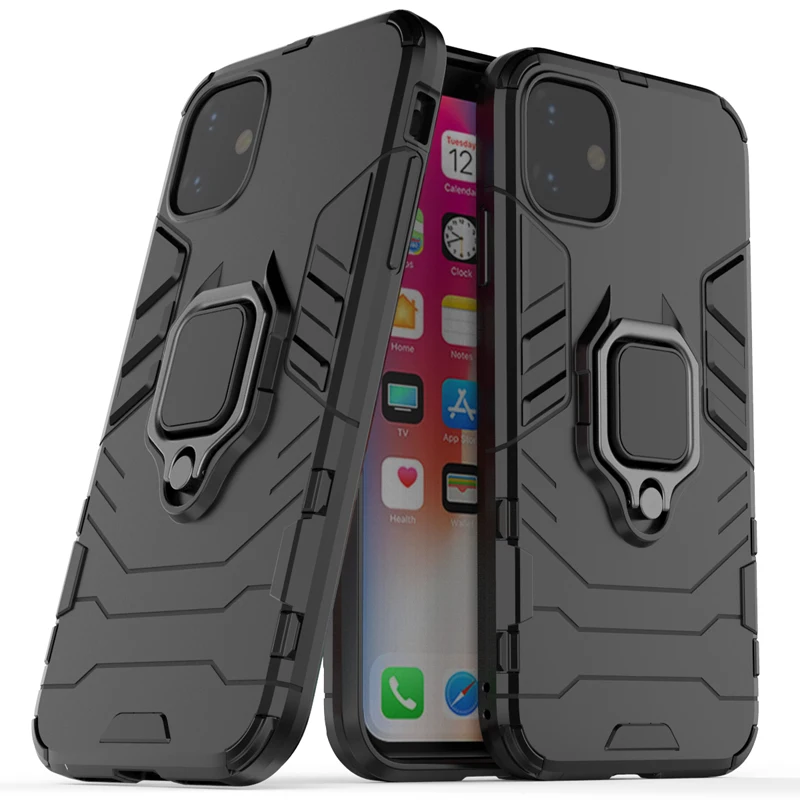 

iPhone11pro ring stand phone case mecha Shockproof phone back cover for iphone 11pro max mobile phone case