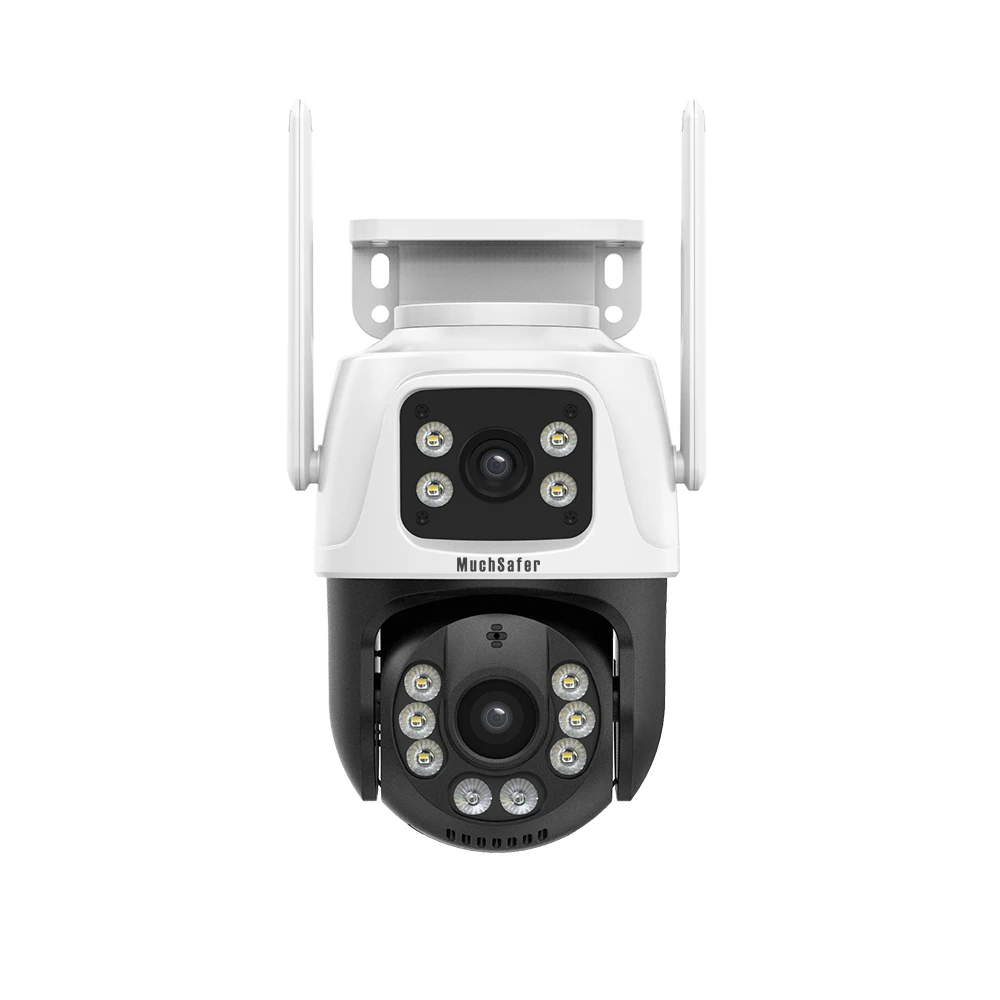 

Alexa Google Assistant Wireless Outdoor Dual Lens Camera 6MP iCSee Waterproof Dual-lens WIFI Security PTZ IP CCTV Camera