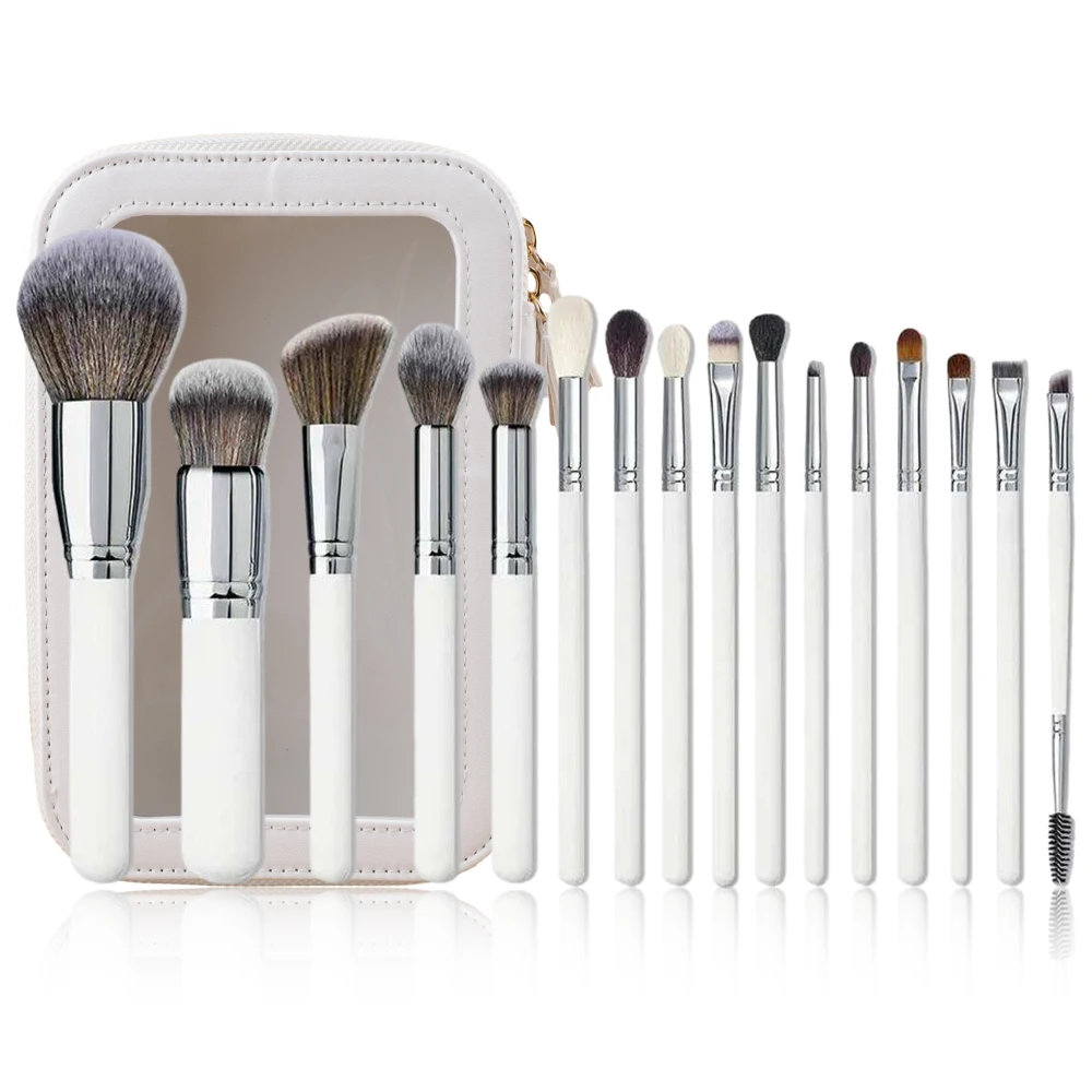 

HMU 16/18/20/26pcs Soft Large Powder Foundation Brush Set Custom Logo Luxury Private Label White Make-up Brushes For Makeup