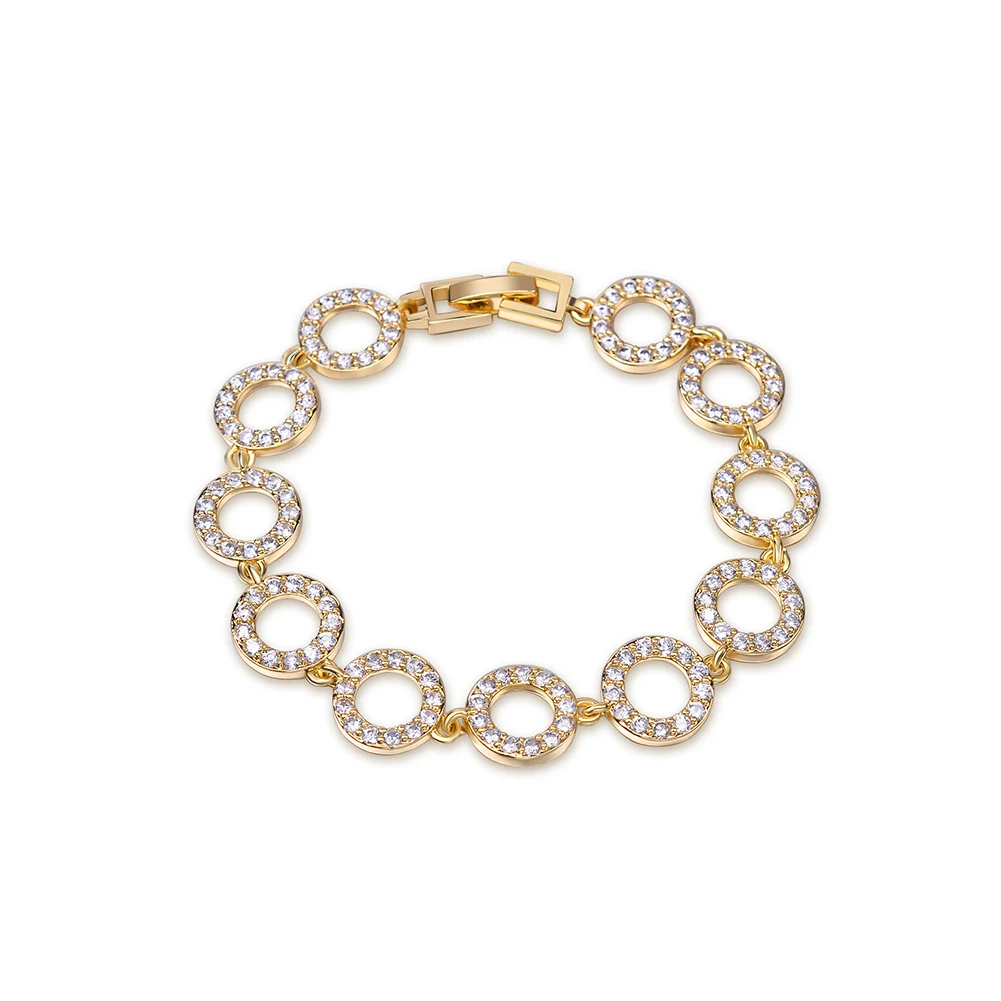 

50% Discount Girl Jewelry Bracelets Brass Zircon Round Party Bracelets