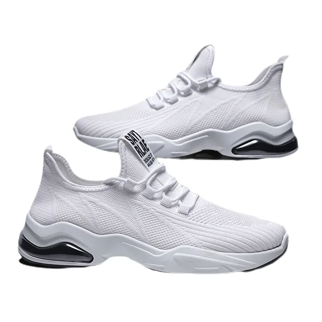 

2021 Casual Fashion Spring And Summer New Lace-up Soft-soled Flying Woven Air Cushion Sports Men's Shoes