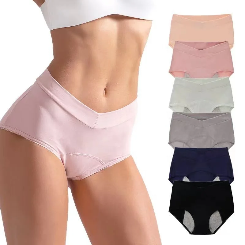 

Menstrual Panties High Waist Women Period Proof Briefs Cozy Leak Proof Incontinence Underwear Cotton Physiological Period Pants, As photos show
