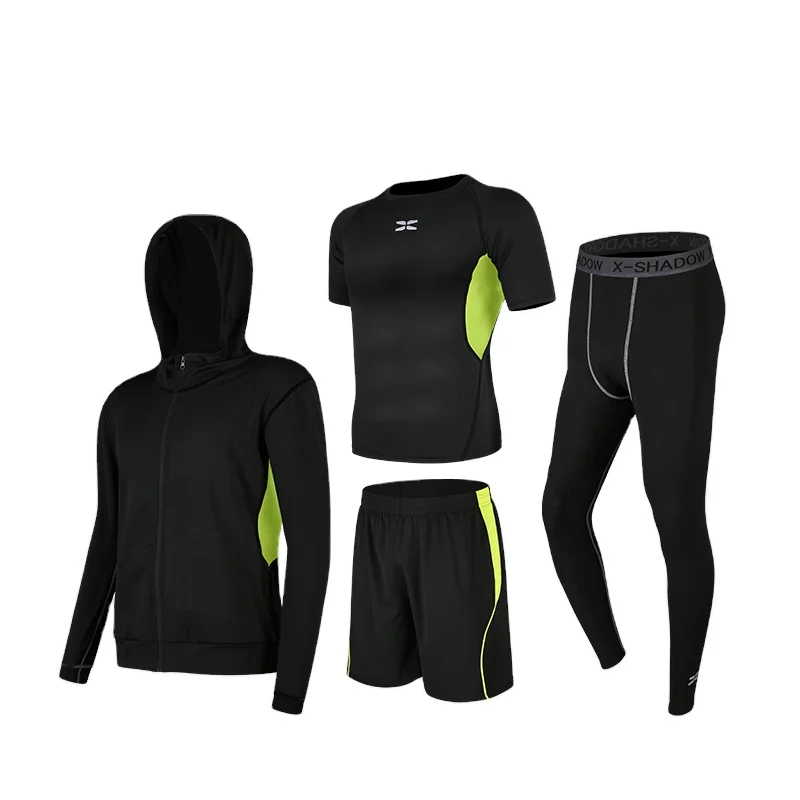 

Wholesale Running Clothes Sets Workout Jacket Short Sleeve Top Long Pants Wear Suits Sportswear Men For Fitness, Accept custom made color