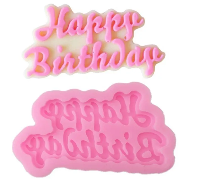 

Happy Birthday Silicone Mold DIY Bakeware Fondant Muffin Chocolate Molds Cupcake Baking Dish Cake Decorating Tools, Customized color