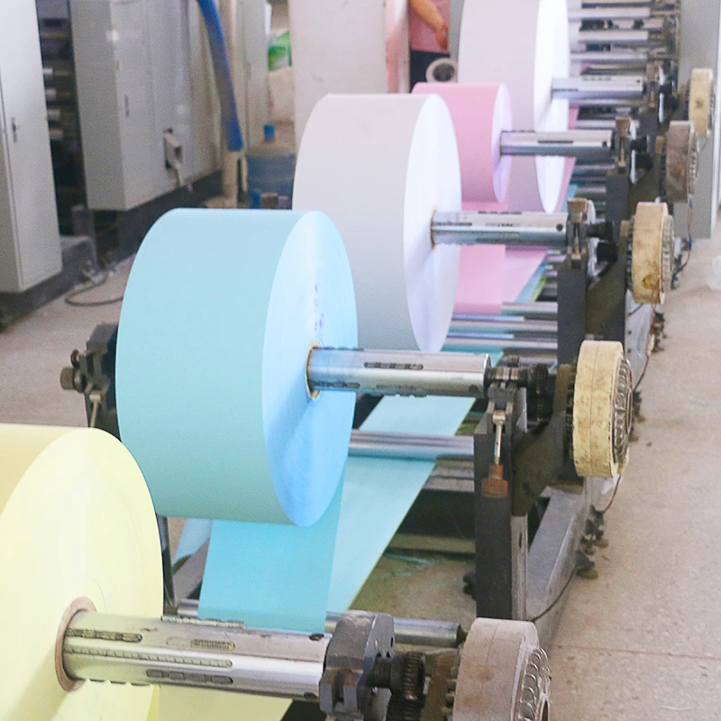 
Custom Wholesale Coupon NCR Carbonless Copy Printing Paper Raw Material jumbo Rolls 