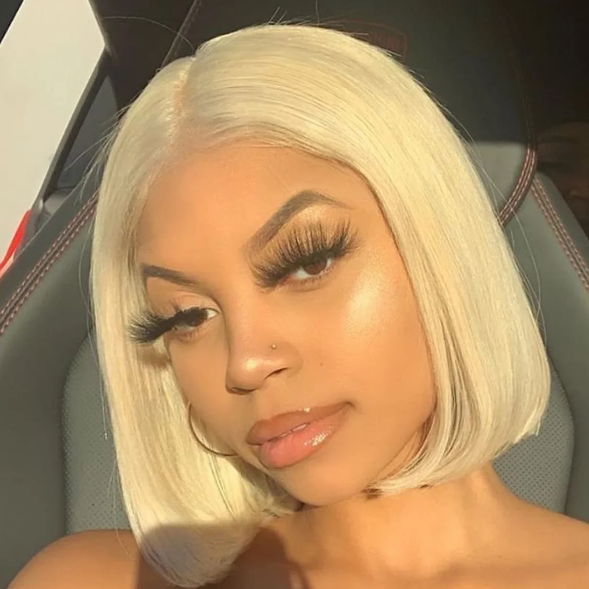 

Full Cuticle Aligned Pre Plucked Brazilian Hair 613 Blonde Bob Wigs Lace Front Short Bob Wigs with Baby Hair