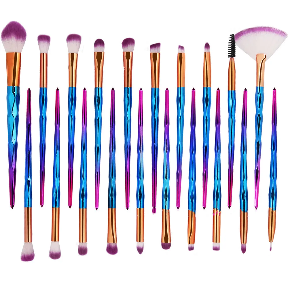 

20 diamond makeup brush set multicolor gradient fan-shaped brush makeup tool