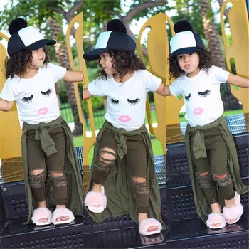 

mysweeby 2021 manufacturer wholesale Summer Hot Sale Kids Clothes Cute Short sleeve t shirt pants 2pcs baby girl clothes