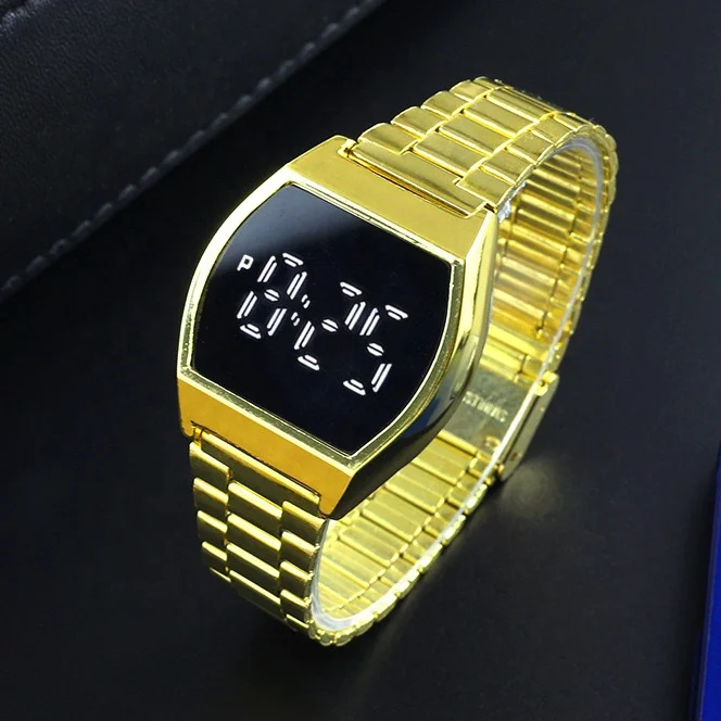 

Amazan hot sell meal square touchscreen watch stainless steel back fashion led touch screen watch reloj de pulsera