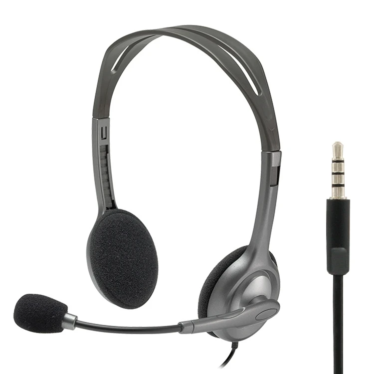 

Logitech H111 3.5mm Plug Music Voice Stereo Headphone Headset with Microphone
