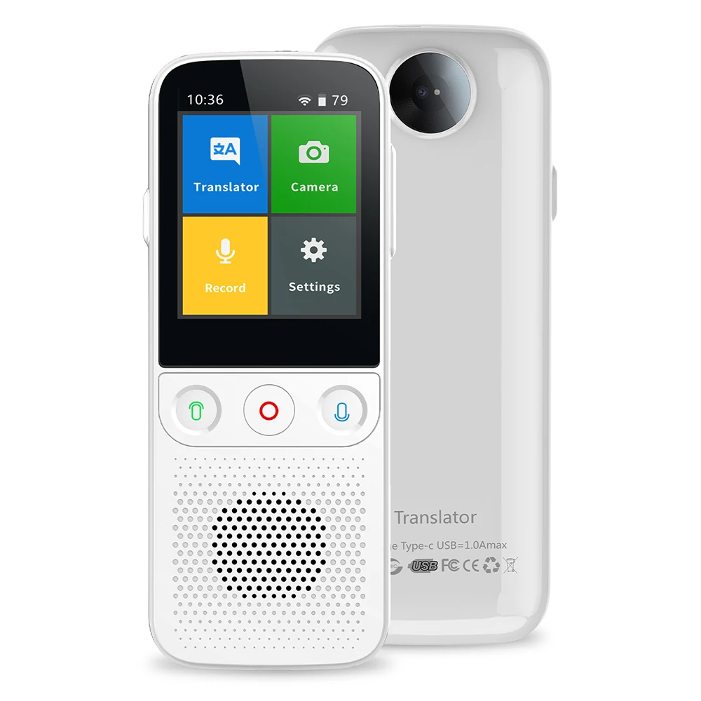 

T10 Pro Real Time Abroad 137 Languages Translating Device Interpreter For Business Meeting Outdoor Offline Instant Translator, Black/white color