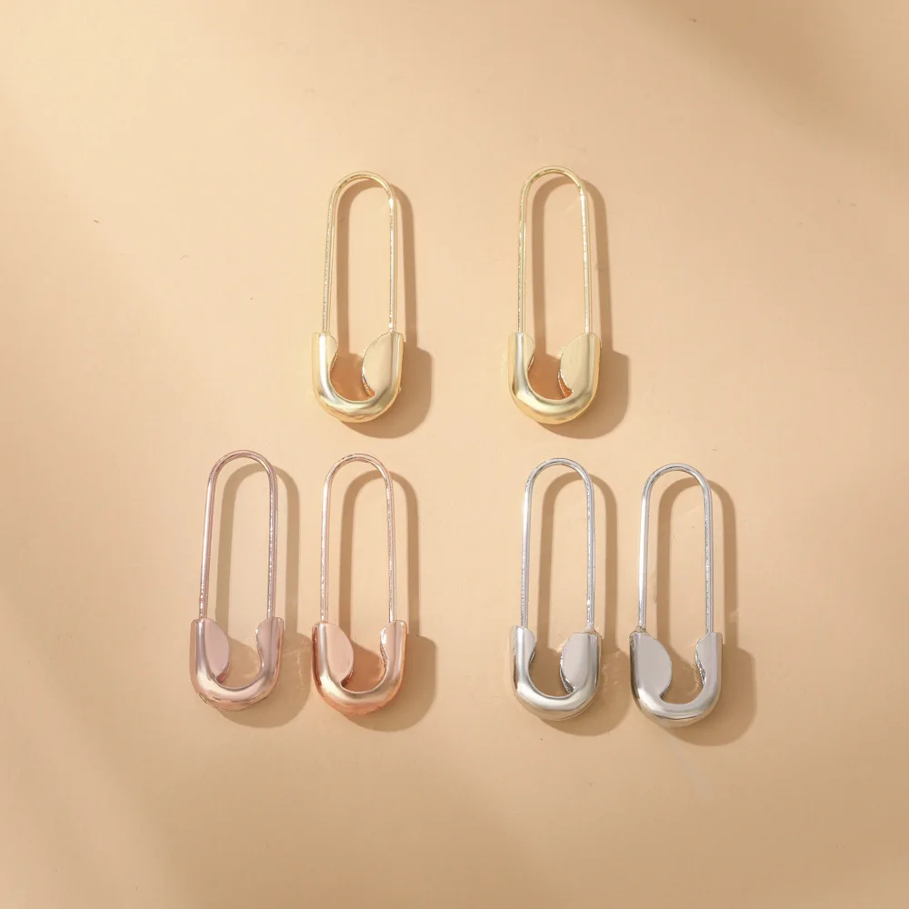 1 Pair Trend 2023 Women's Simplicity Safety Pin Earrings Personalized Temperament Paperclip Cartilage Earrings Fashion Jewelry