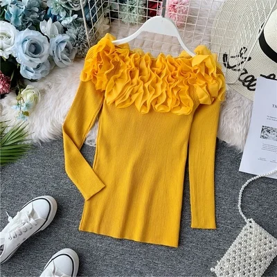

2020 Autumn Winter Women Fashion Knitted Blouse Tops