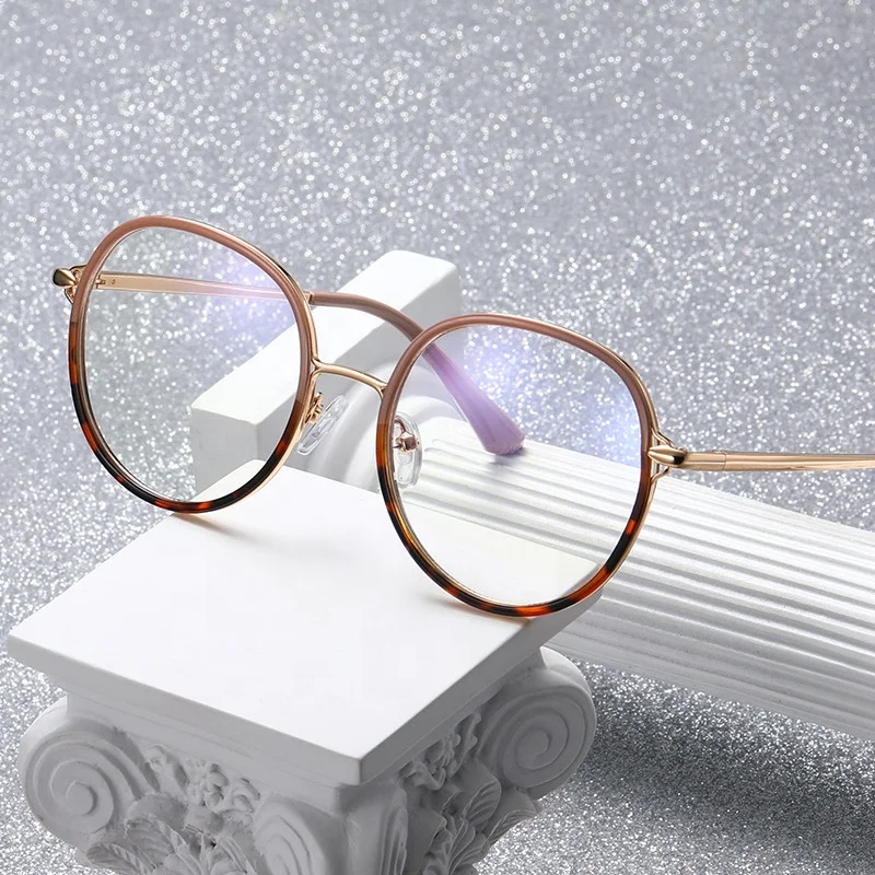 

Jiuling eyewear gradient color flexible tr90 frame oculos custom logo unisex oversized round blue light blocking eyeglasses