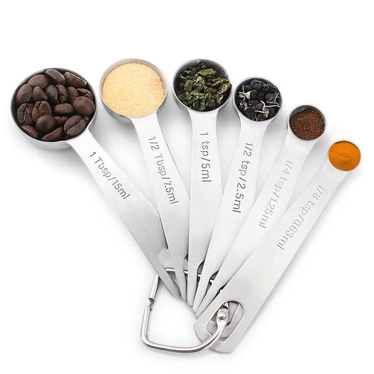 

Set of 6 Stainless Steel Measuring Spoons Set