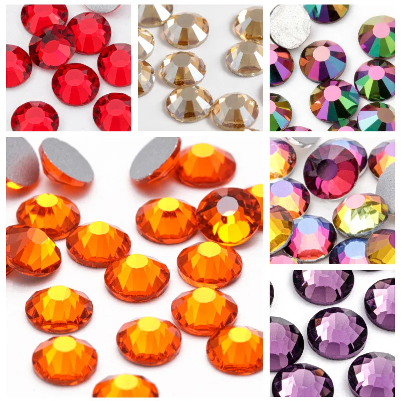 

Xiaopu Hot selling High Quality 36 Colors SS3-SS34 Non Hot Fix Flat Back Crystal Rhinestone for Nail Art Garment Suppliers