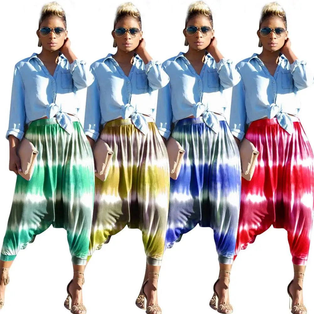 

New Arrival 2020 hot selling print harlan night wear women casual pants FM-3965, As picture shown