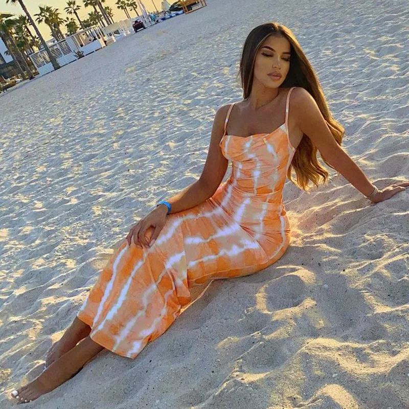 

FS4671A New trending casual long dresses women print bodycon dress