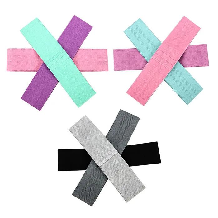 

High quality cotton fitness tension suit yoga hip ring custom printed resistance band, Black,pink,grey,green