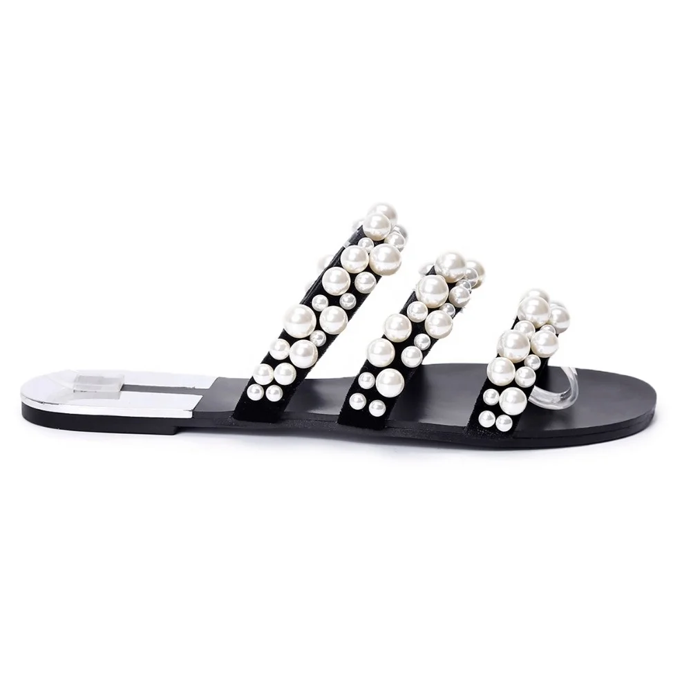 

Latest Design Sandals Ladies Soft Sandals Slippers Woman Flat Slippers, Black