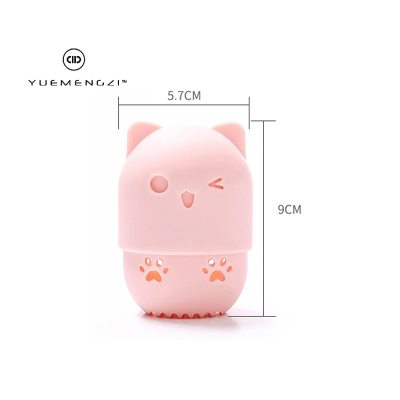 

Portable Powder Puff Cosmetic Puff Cleaning Storage Box For Makeup Sponge Soft Silicone Storage Case Cute Cat Shape Holder Case