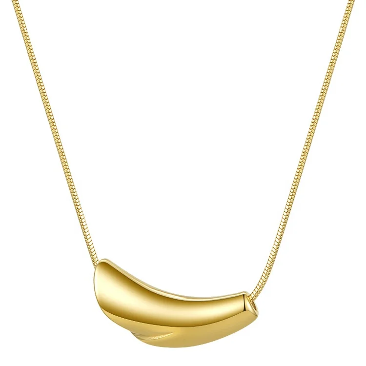 Latest High Quality 14K Gold Plated Stainless Steel Thin Round Snake Chain Through Hoof Pendant Necklace P203131