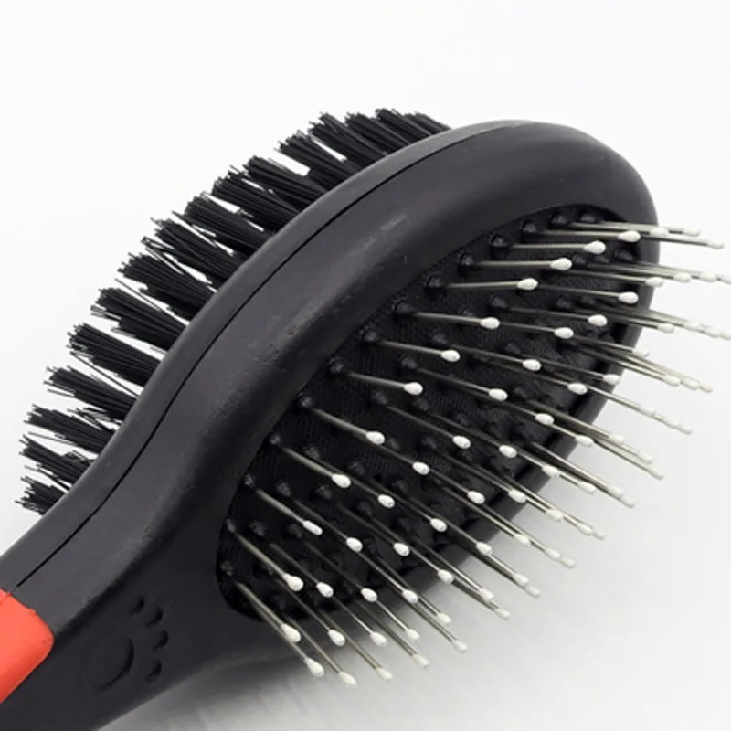 

Pet Hair Removal Comb Double Sided Blades Fur Dematting Trimmer Deshedding Brush Grooming Tool, Picture shows