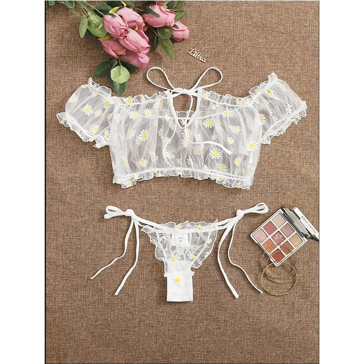 

NY-1079 New Amazon Hot Sales Womens 3 Piece Lingerie Sexy Hot Transparent Set