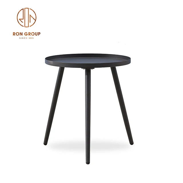 Carbon steel round side table for cafe