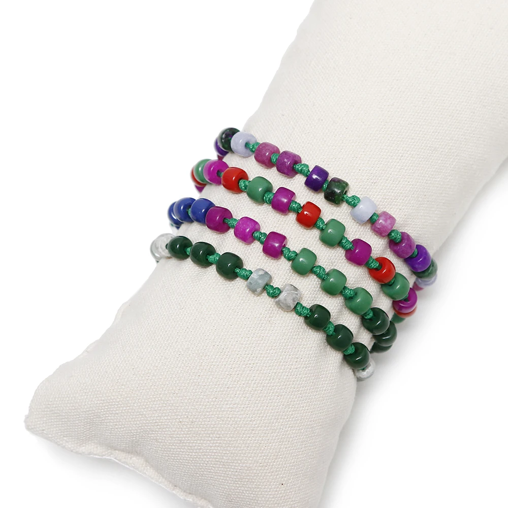 

Womens Jewelry Synthetic Ruby Zoisite Bead Bracelets Adjustable Natural Stone Fuchsia Jade Forte Beads Bracelet, Picture shows