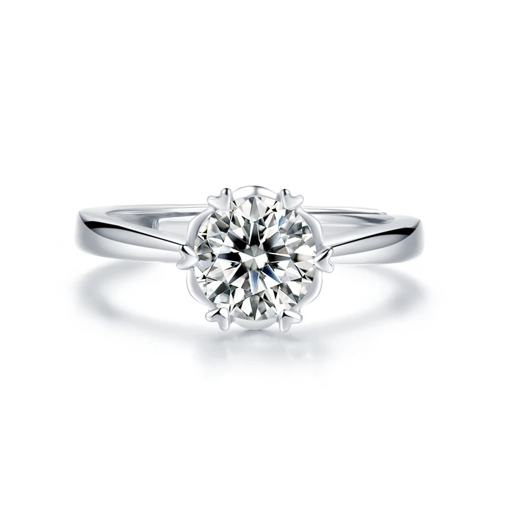 

TianShiZhiYue Factory Wholesale S925 Sterling Silver Round Brilliant Cut Moissanite Women Ring