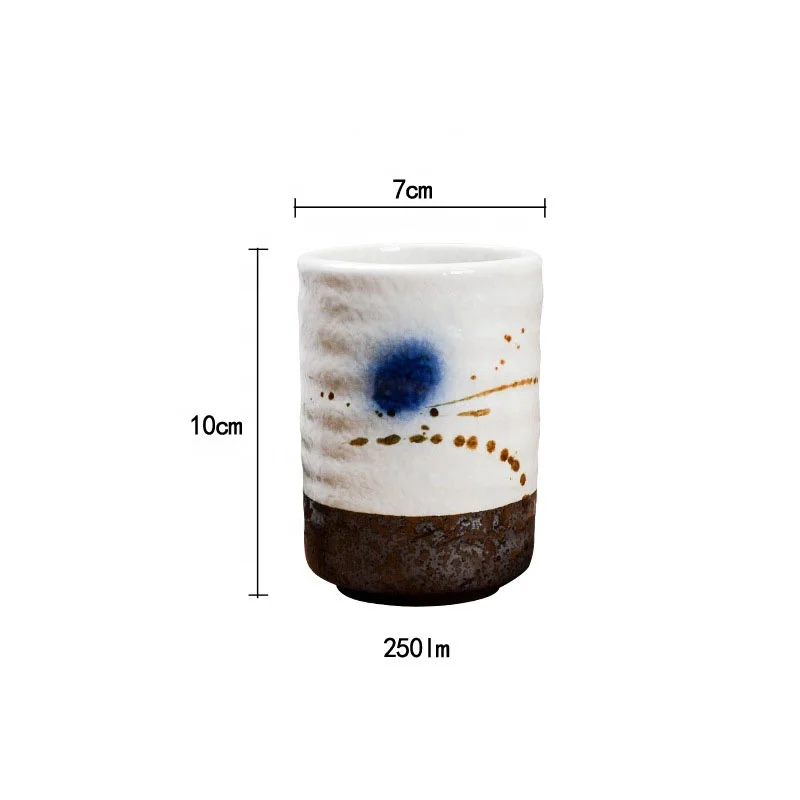 

Vintage Tea Cup 250ml Japanese Style Retro Master Cup Small Plum blossom Porcelain Tea Single Mug, Green,black,white