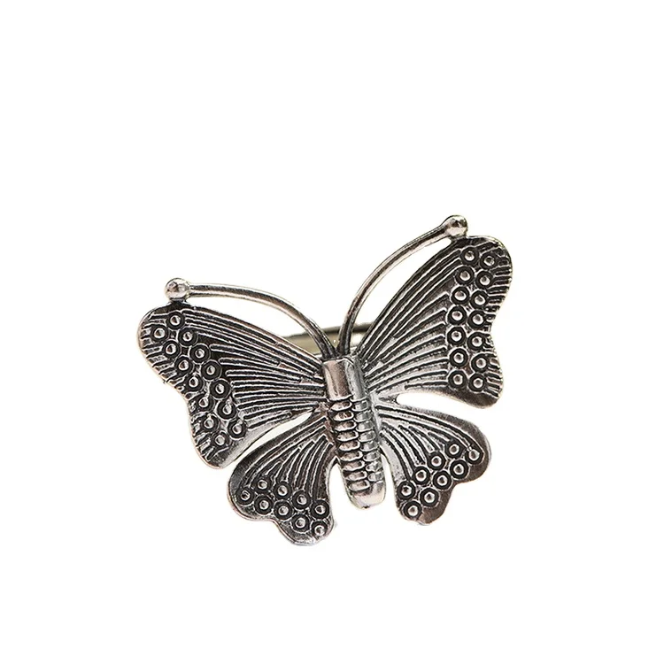 

Certified Ladies 999 Sterling Silver Butterfly Ring Retro Personality Simple Niche Design Ethnic Style Ring Jewelry Gift