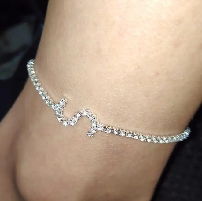 
Wholesale Hip Hop Iced Out Jewelry Initial Letter Free Design Charm Ankle Foot Jewelry 