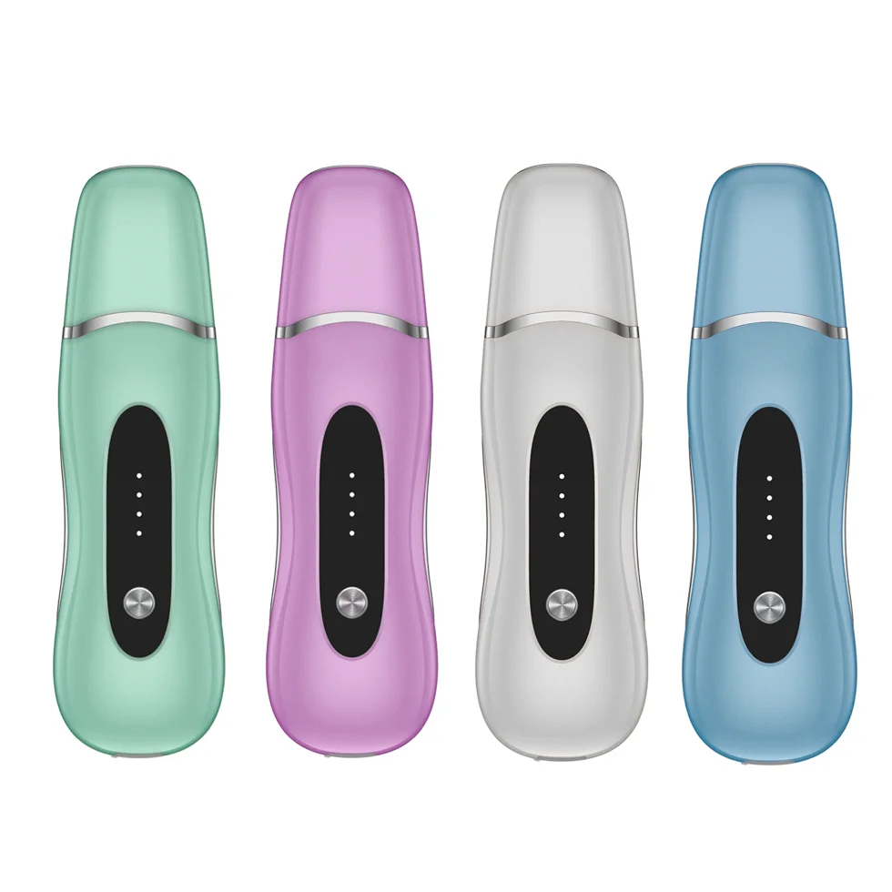 

2021 new arrive face exfoliator skin spatula ultrasonic skin scrubber, White+purple+blue+green
