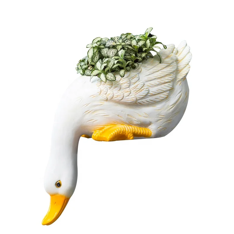 

eco friendly resin creative duck planters outdoor garden flower pots table decor potato planter indoor patio planter stand