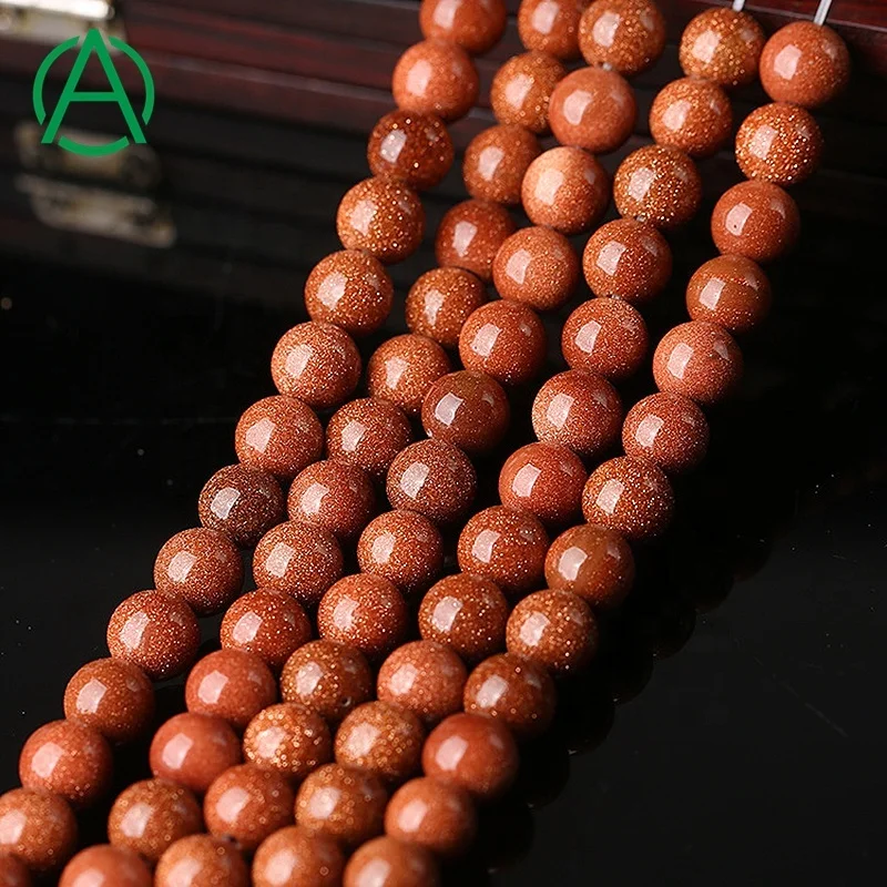 

ArthurGem Natural 4mm 6mm 8mm 10mm 12mm 14mm Round Gold Sandstone Loose Beads for Jewelry Making, 100% natural color