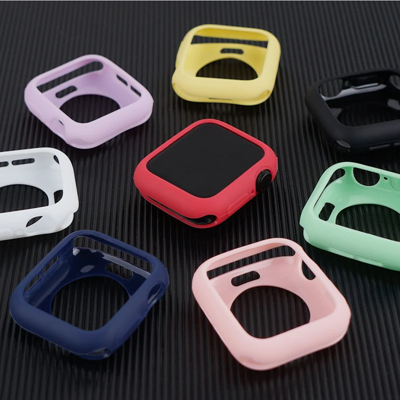

Cover For Apple Watch case 44mm 40mm iWatch case 42mm 38mm Accessories Silicone Bumper Protector Apple watch series SE 3 4 5 6, Clear case for iwatch